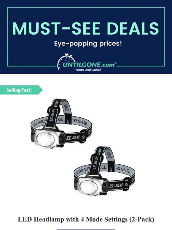 Must-See Deals – 78% OFF LED Headlamp with 4 Mode Settings (2-Pack)