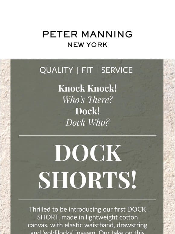 NEW ARRIVAL Alert: Dock Shorts are here!