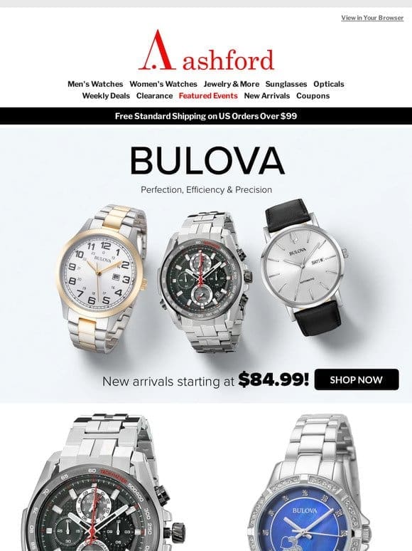 NEW ARRIVALS: Bulova Watches Starting at Just $84.99!