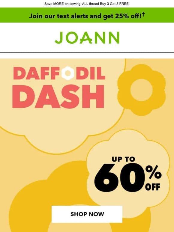 NEW Daffodil Dash DEALS: Keepsake cotton just $4.99 yd!