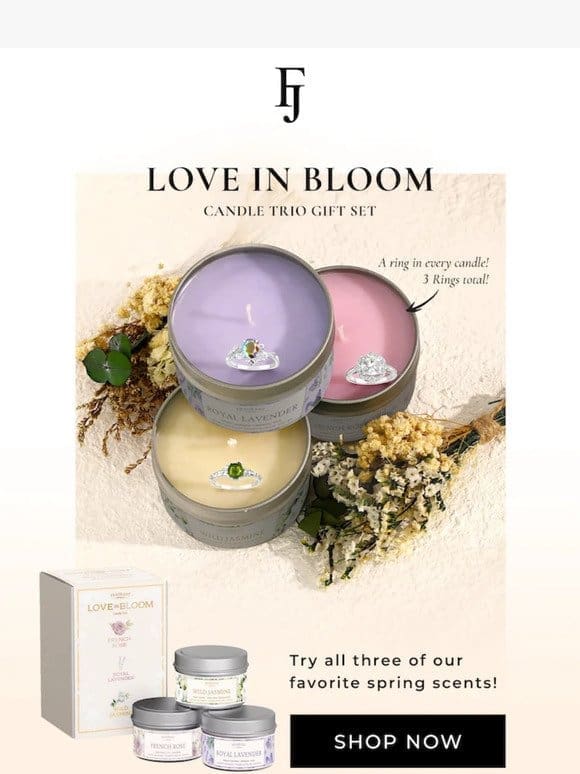 NEW! Love in Bloom Candle Gift Set