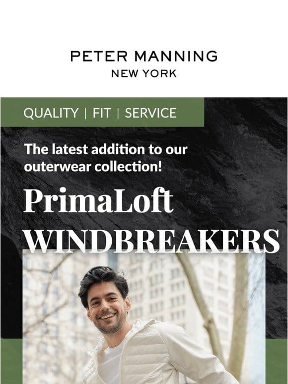 NEW Product Alert!  PrimaLoft Windbreakers