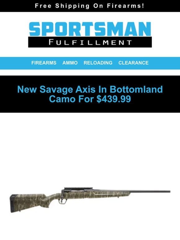 NEW Savage Axis In Bottomland Camo!
