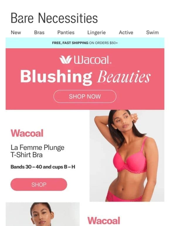 NEW! Wacoal With Fresh Spring Shades
