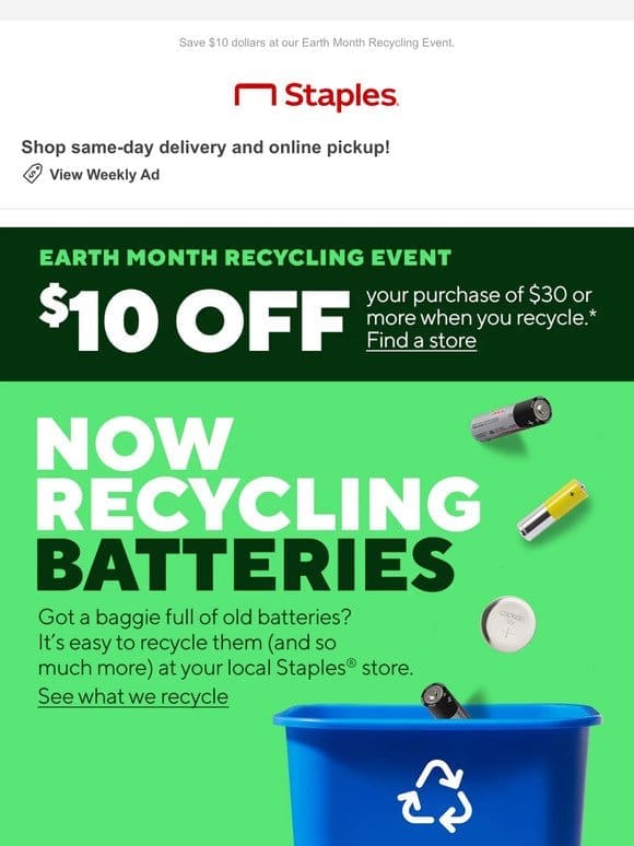 NEW! ♻️ Recycle your old batteries. ♻️