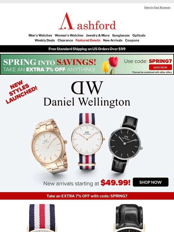 New Arrivals Alert: Daniel Wellington from $49.99!