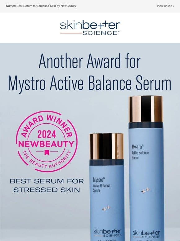 New Award for Mystro Active Balance Serum