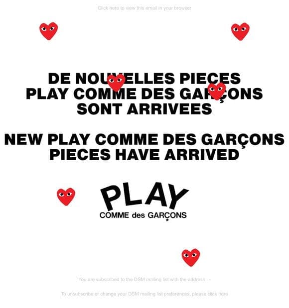New Play Comme des Garçons pieces have arrived
