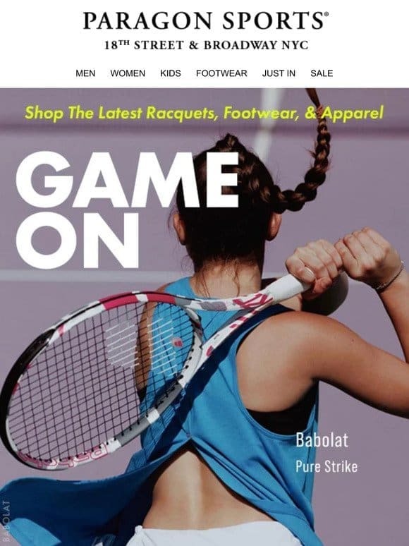 New from the Tennis Shop! Racquets， Apparel & Footwear! (041324)