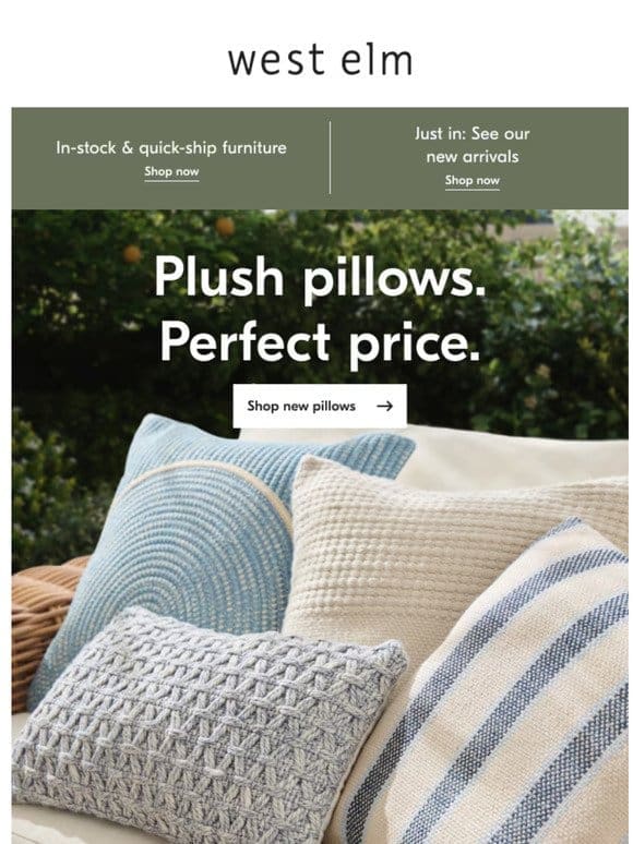 New pillows have dropped