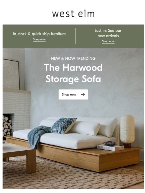 New & trending: The Harwood Storage Sofa
