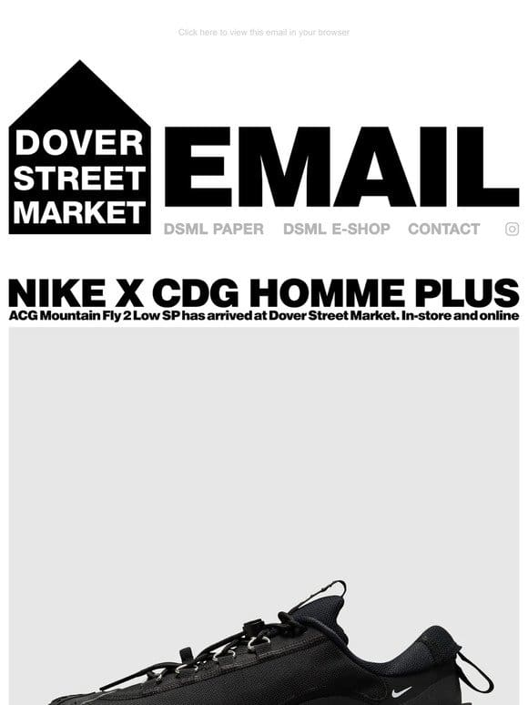 Nike x CDG Homme Plus ACG Mountain Fly 2 Low SP has arrived at Dover Street Market and on the DSML E-SHOP