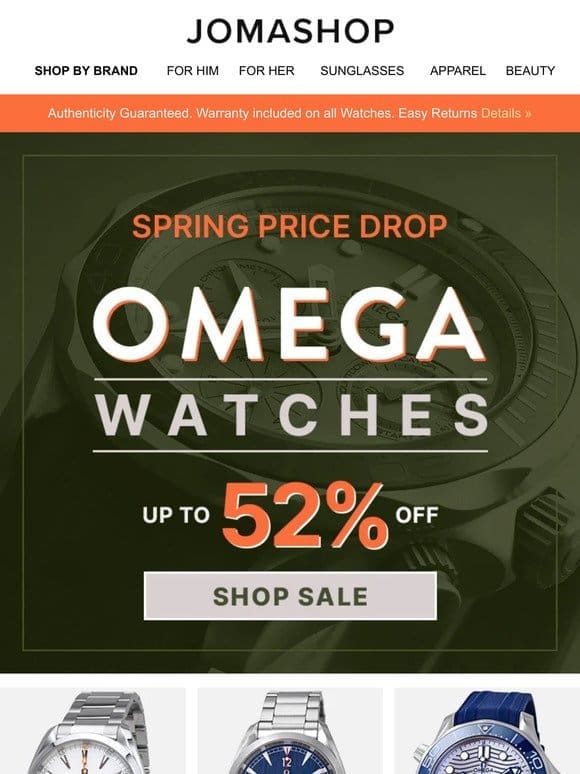 OMEGA COUPONS: For You! (52% OFF)