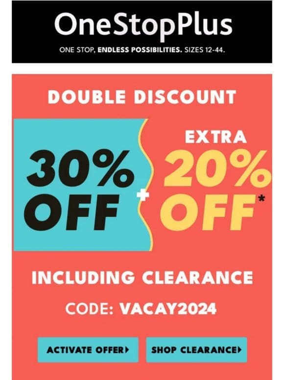 OMG! 30% OFF + EXTRA 20% off