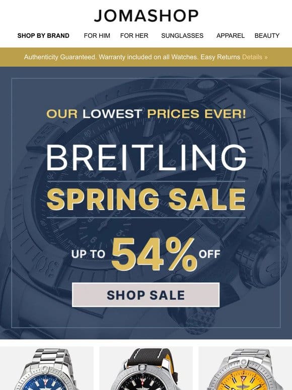 OOPS， We Dropped The Ball… BREITLING (Up To 54% OFF)