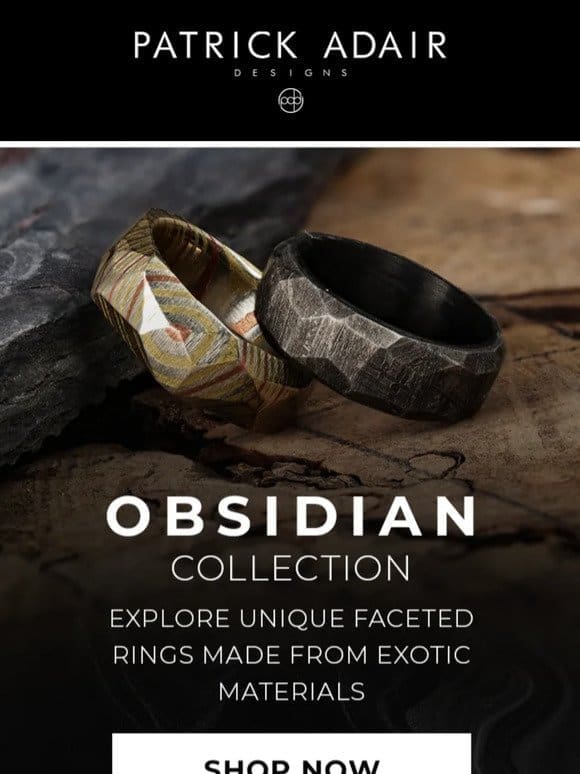 Obsidian Faceted Rings