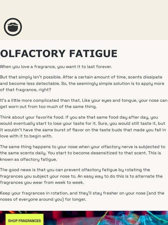 Olfactory fatigue