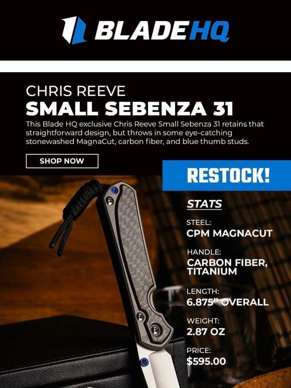 Our Chris Reeve Small Sebenza exclusive is back in stock!
