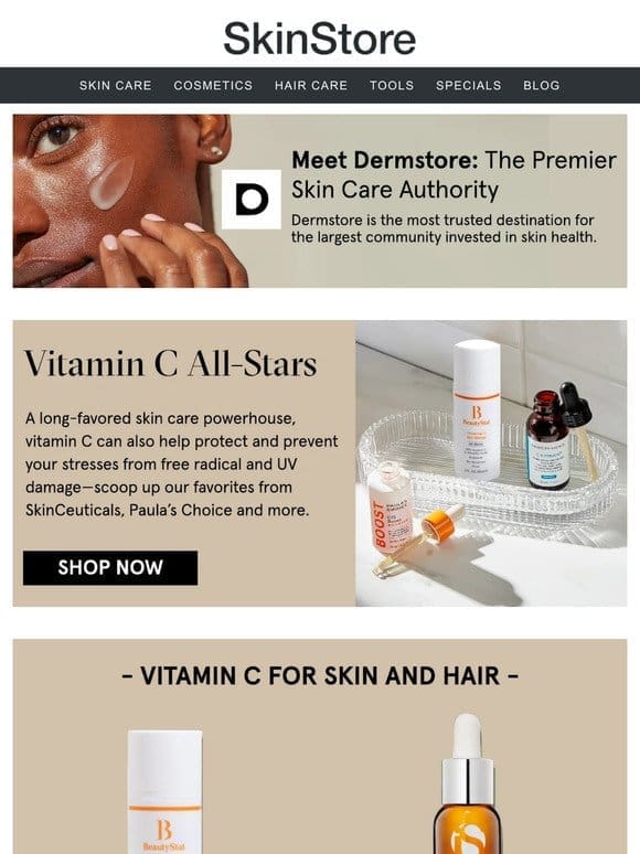 Our favorite vitamin C formulas from head to toe at Dermstore