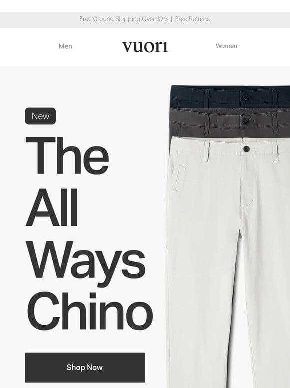 Our new chino checks all the boxes