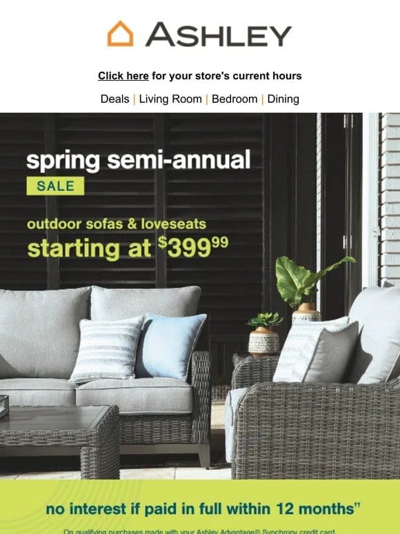 Outdoor Sofas & Loveseat from $399.99!