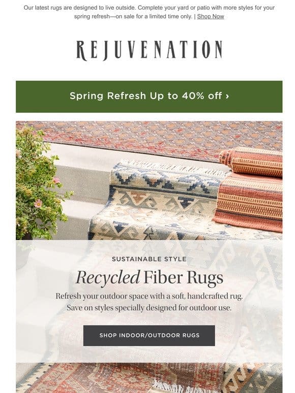 Outdoor rugs are on sale now