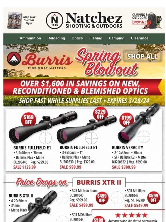 Over $1，600 in Savings with the Burris Spring Blowout!