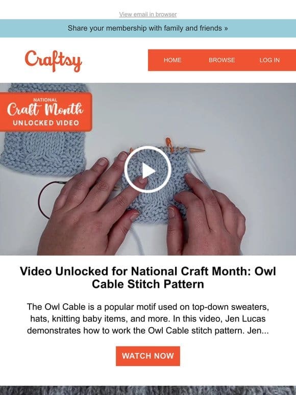 Owl Cable Stitch Pattern