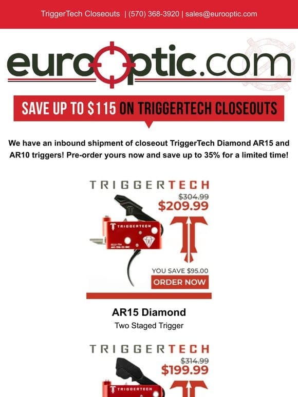 PRE-SALE: TriggerTech Diamond AR15 & AR10 Closeout Triggers!