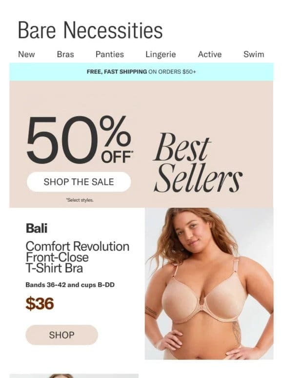 Perfect Fit， Perfect Price: BOGO 50% Off Bras | Ends Today!