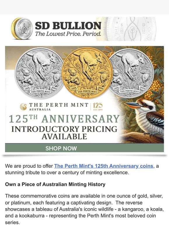 Perth Mint 125th Anniversary Combo Coins (Limited Mintage!)