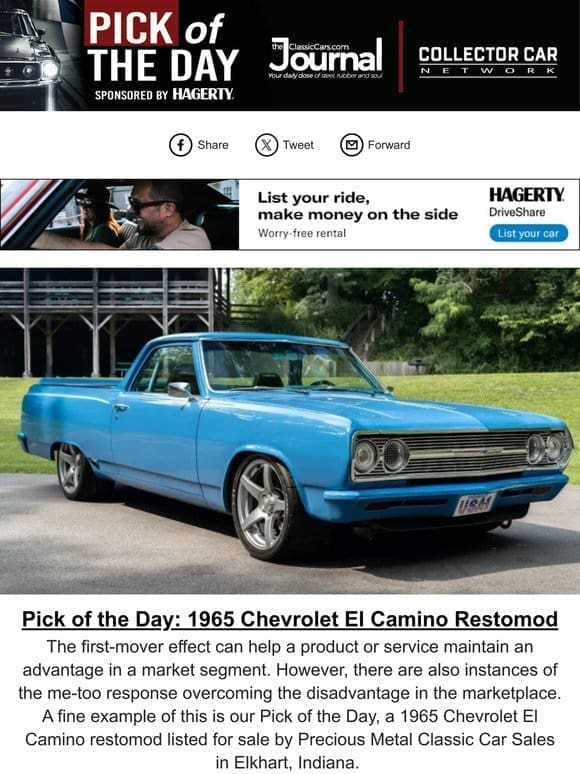 Pick of the Day: 1965 Chevrolet El Camino Restomod
