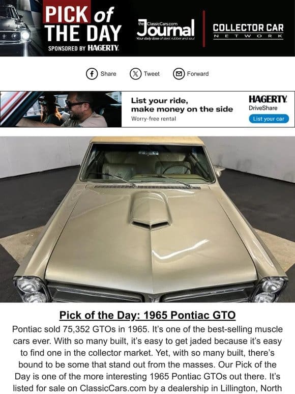 Pick of the Day: 1965 Pontiac GTO