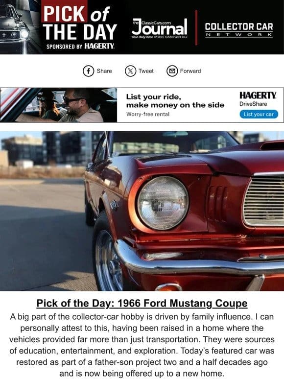Pick of the Day: 1966 Ford Mustang Coupe