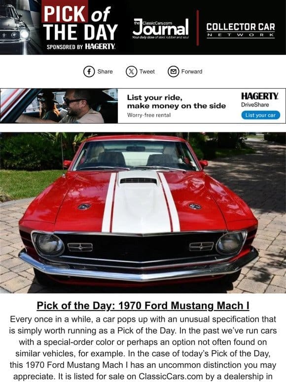 Pick of the Day: 1970 Ford Mustang Mach I