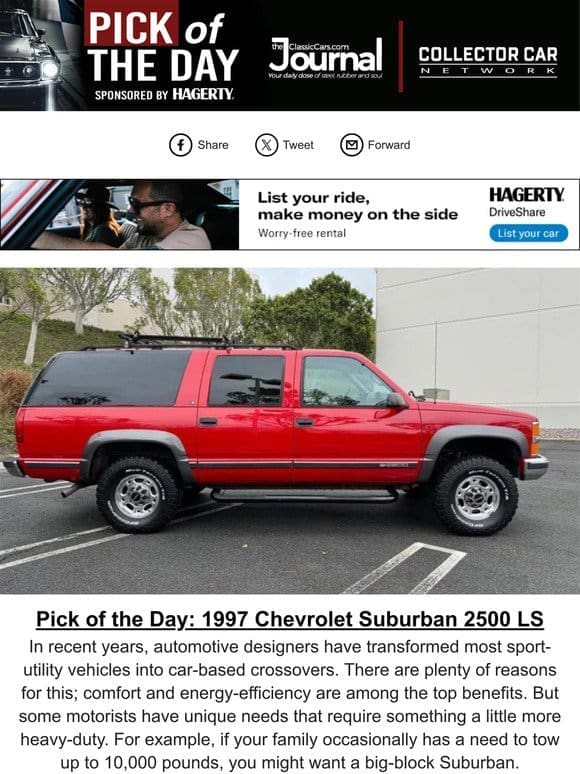 Pick of the Day: 1997 Chevrolet Suburban 2500 LS