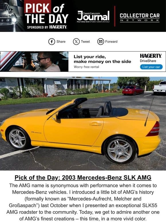 Pick of the Day: 2003 Mercedes-Benz SLK AMG
