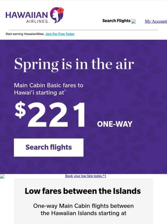 Picture your next Hawai‘i trip with today’s spring fares
