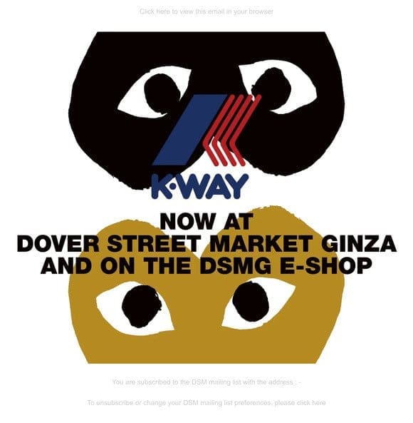 Play Comme des Garçons K-WAY now available at Dover Street Market Ginza and on the DSMG E-SHOP