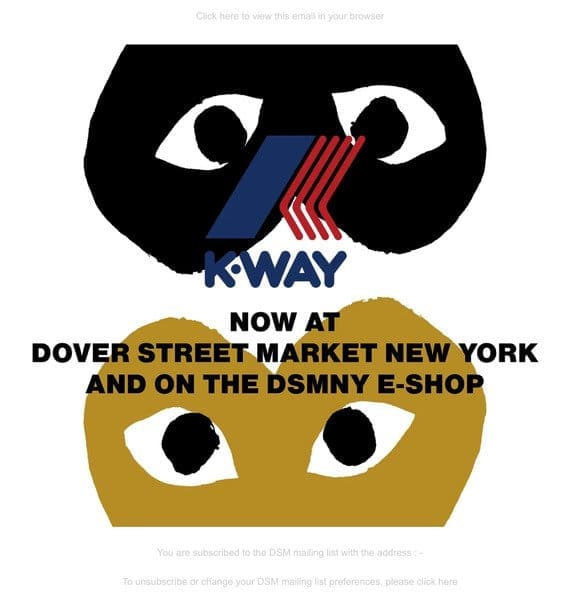 Play Comme des Garçons x K-WAY now available at Dover Street Market New York and on the DSMNY E-SHOP