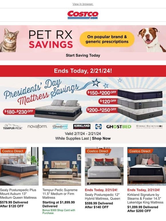 Presidents’ Day Mattress Deals Ends Today!