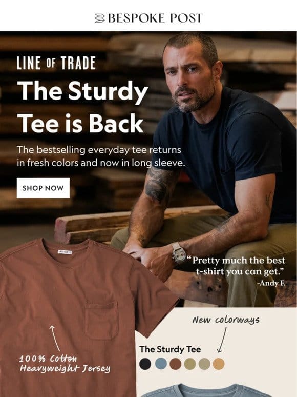 Pretty much the best t-shirt you can get – The Sturdy Tee is Back