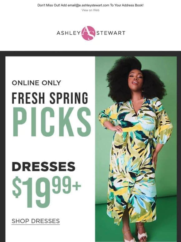 Price Drops for SPRING…$19.99+ Dresses， $24.99+ Sets， and more!