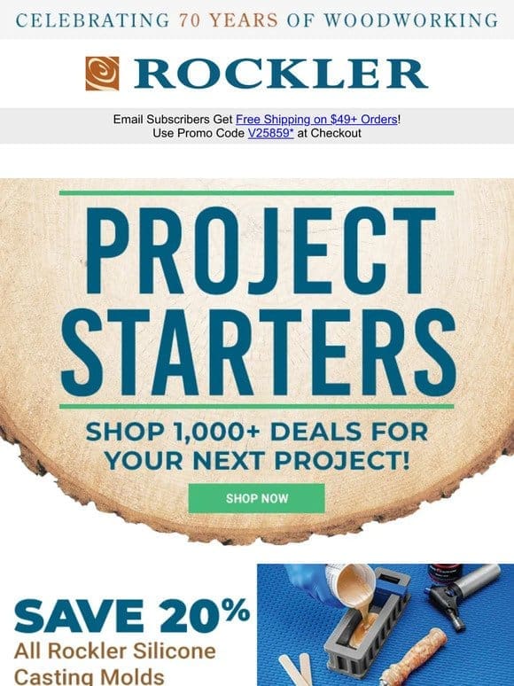 Project Starter Sale Special: Start New Casting， Turning & Carving Projects!