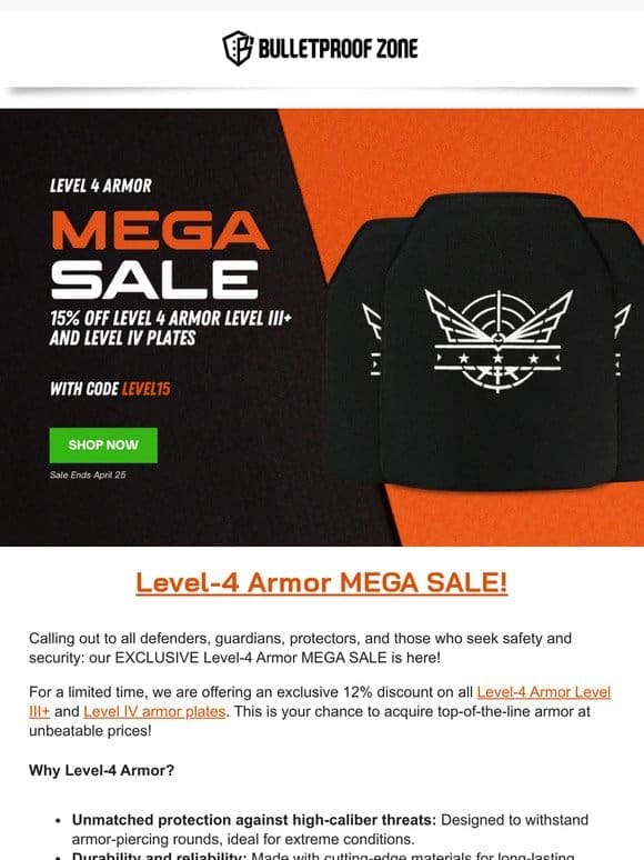 Protect What Matters Most: Save Big on Level III+ & IV Armor