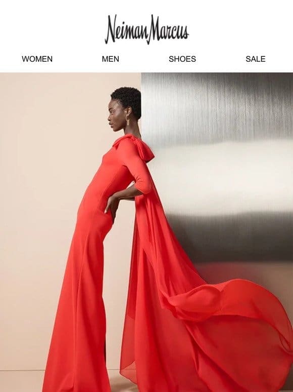 Red alert: this Rickie Freeman for Teri Jon’s gown is stealing the show