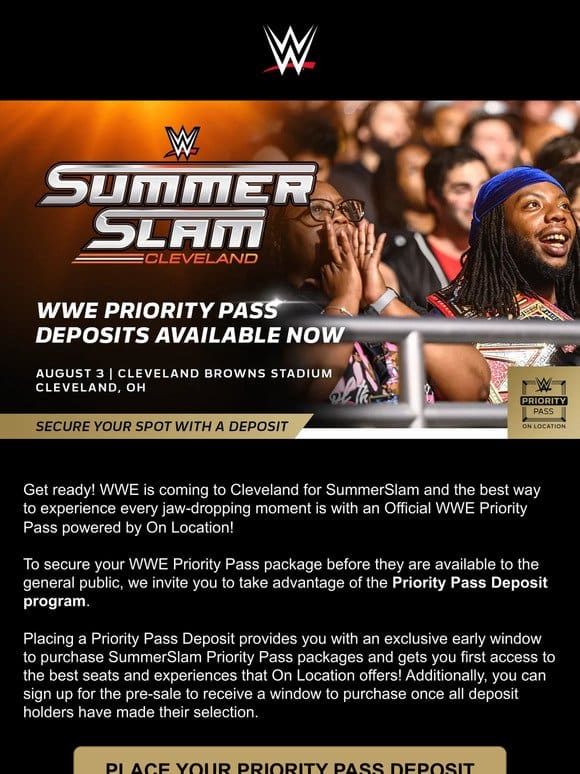 Register Now: SummerSlam Priority Pass Deposits
