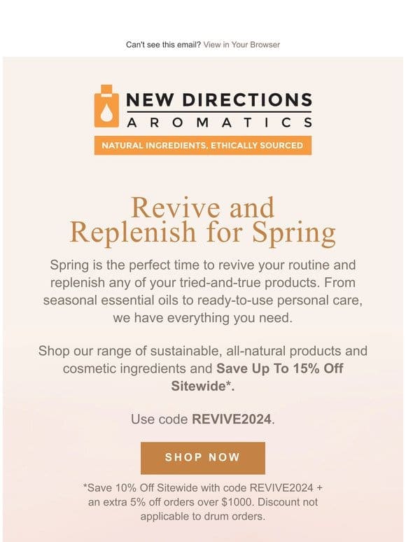 Revive and Replenish with Up To 15% Off Sitewide