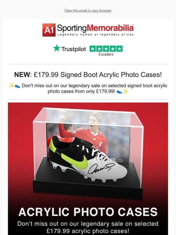 SALE: £179.99 Signed Boot Acrylic Photo Cases!