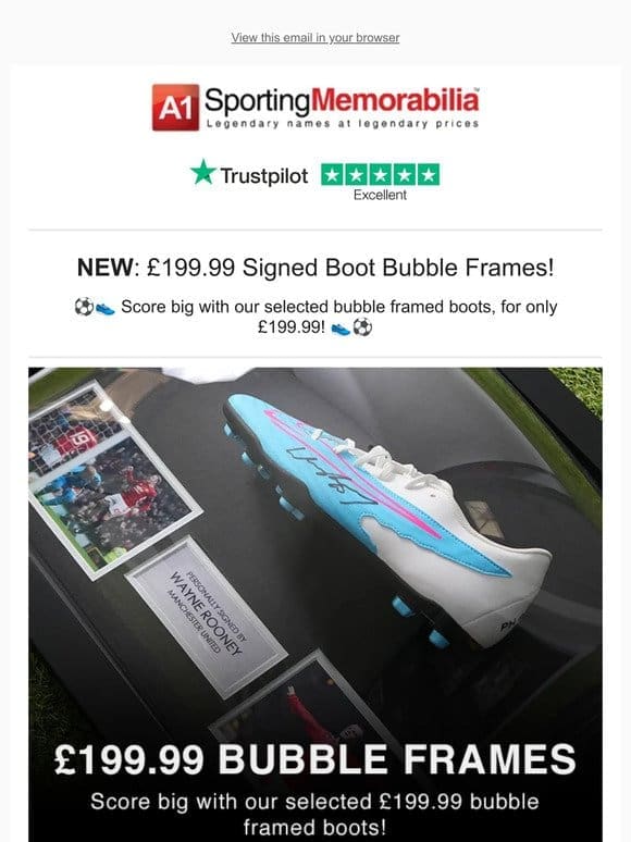 SALE: £199.99 Signed Boot Bubble Frames!